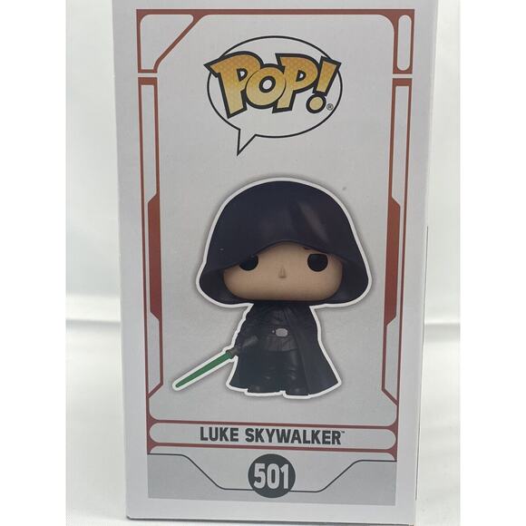 FUNKO POP! Star Wars: Mandalorian Luke Skywalker Glow-in-the-Dark EE Exclusive - Picture 4 of 6